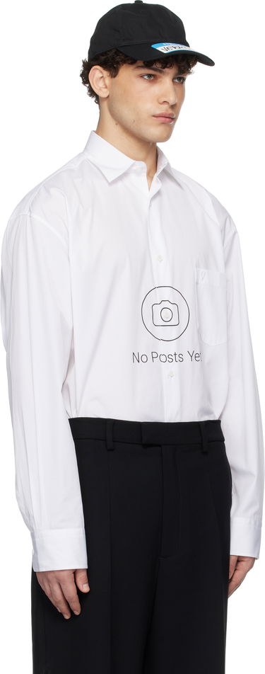 Košeľa VETEMENTS 'No Posts' Graphic Print Classic Shirt Biela | UA66SH440W, 1