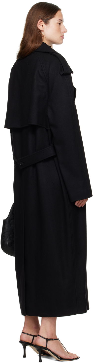 Trenčkot Courrèges Courrèges Oblique Wool Trench Coat Čierna | 325CMA236WO0036, 2