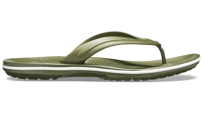 Oblečenie Crocs unisex Crocband™ Flips Army Green / White 36 Zelené | 11033-37P, 0