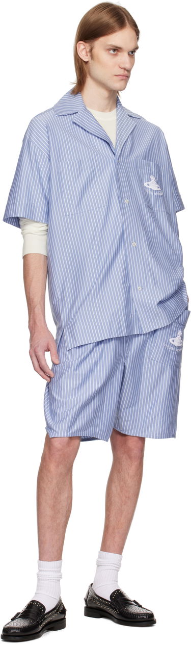 Šortky Vivienne Westwood Vivienne Westwood Romario Striped Shorts Modrá | 3F03000B-J009D-, 3