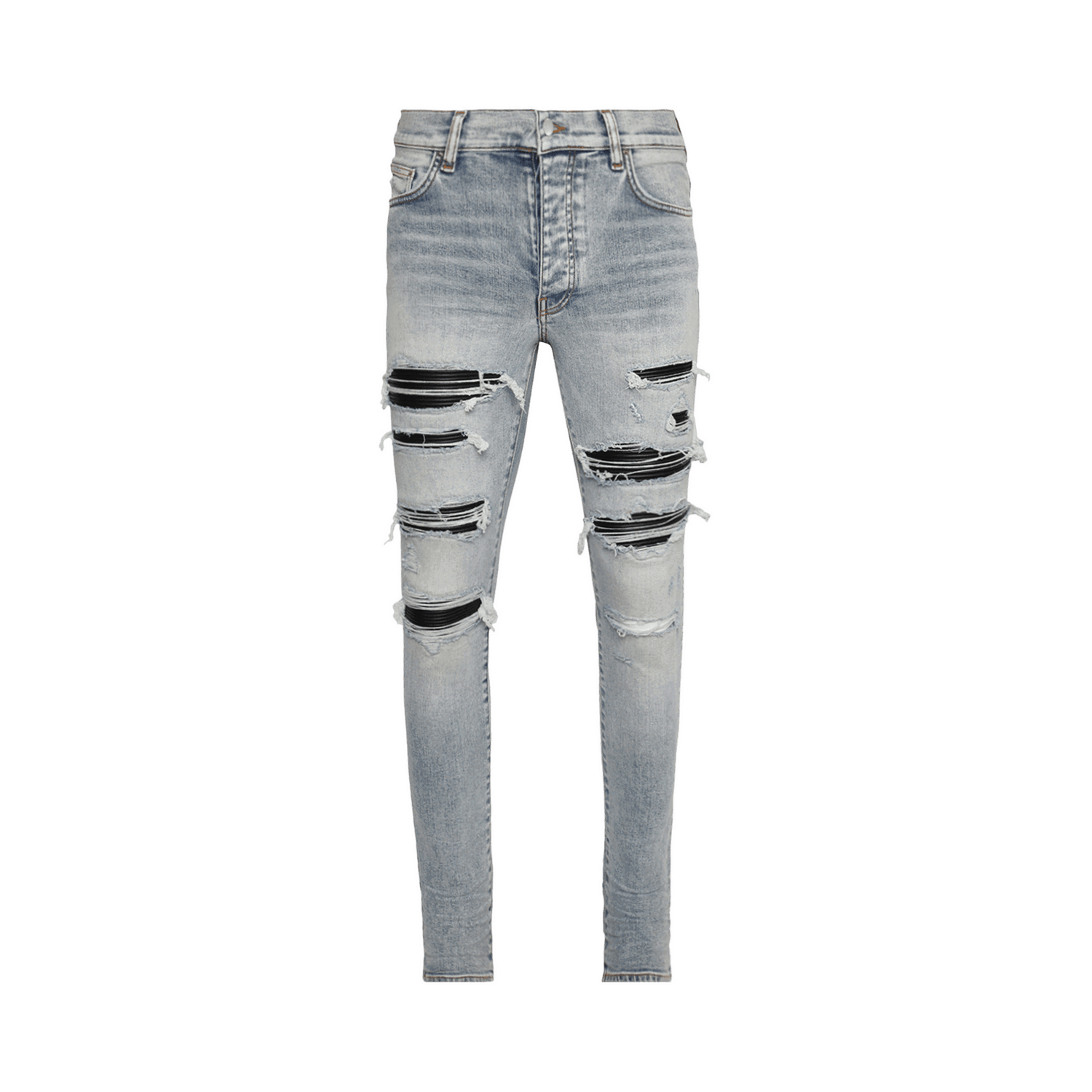 Džínsy AMIRI Leather Thrasher Jeans Modrá | PS23MDS008 765 STON, 0
