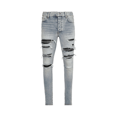 Džínsy AMIRI Leather Thrasher Jeans Modrá | PS23MDS008 765 STON, 0