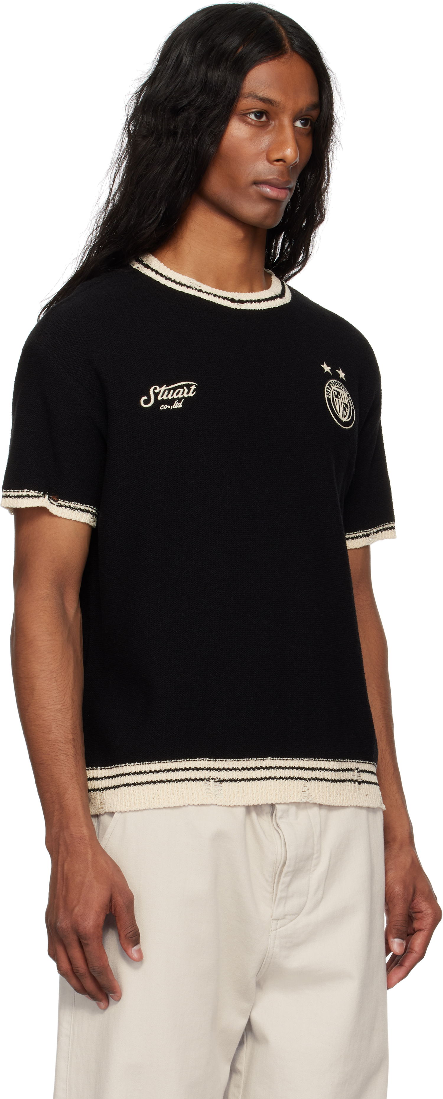 Sveter Andersson Bell Andersson Bell Football Short Sleeve T-Shirt Čierna | atb1285m, 1