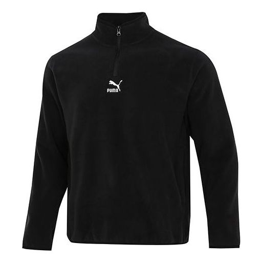Sveter Puma Classics Polar Fleece Half Zip Stand Collar Knit Čierna | 533121-01, 0