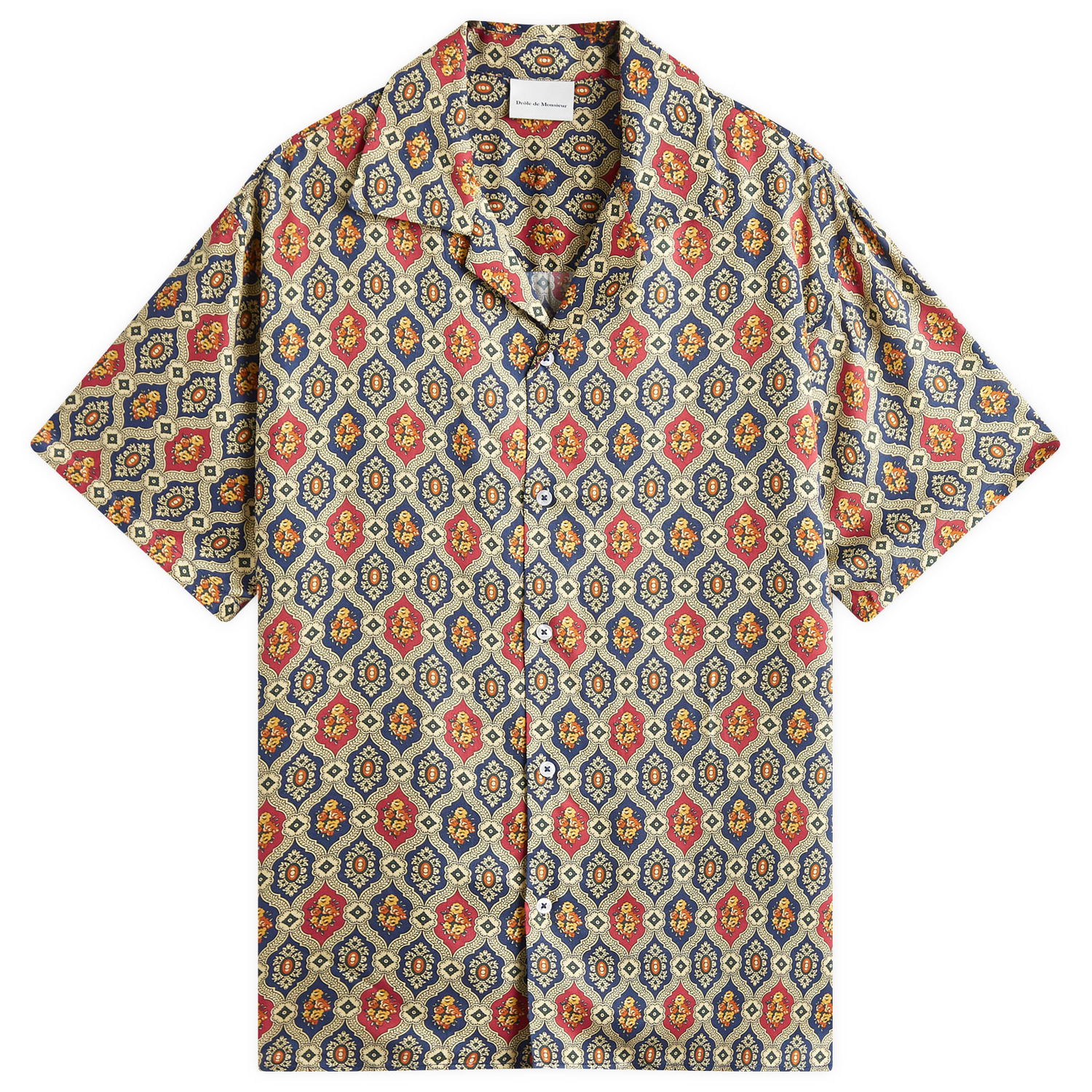 Košeľa Drôle de Monsieur Tile Print Vacation Shirt Modrá | F-SH198-VI015-NY, 0