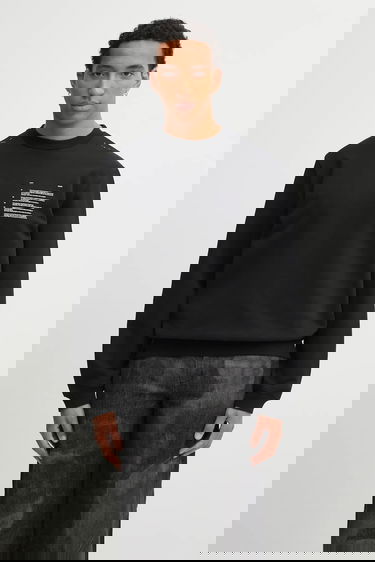 Mikina HELIOT EMIL Heliot Emil AW25 Printed Sweatshirt Čierna | AW25.M.08.086.BLK01, 2