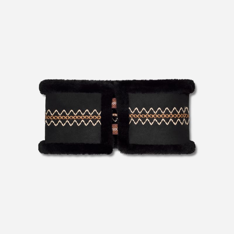 Šál UGG Embroidered Faux Fur Earmuffs Čierna | 100909-BLK, 1