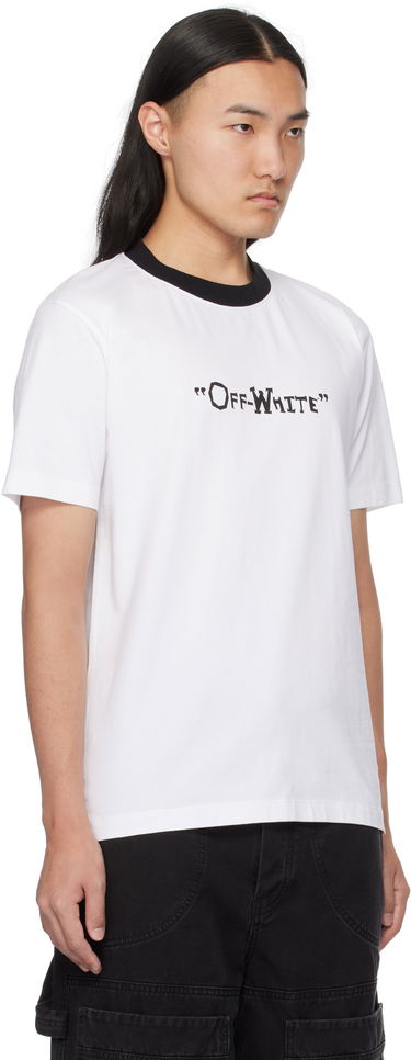 Tričko Off-White Slim Quote T-Shirt Biela | OMAA027S25JER0090110, 1