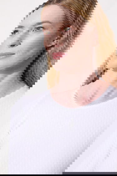 Crop Top JW Anderson JW Anderson Ribbed Cropped Anchor Embroidery Longsleeve Top Biela | JO0211.PG1501.001, 4