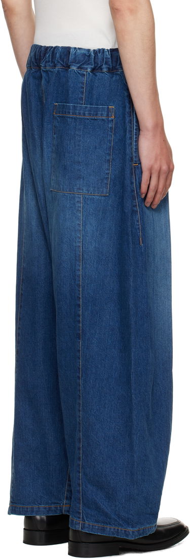 Džínsy sage NATION SAGE NATION Box Pleat Jeans Modrá | S074 BOX PLEAT TROUSER DENIM D, 2