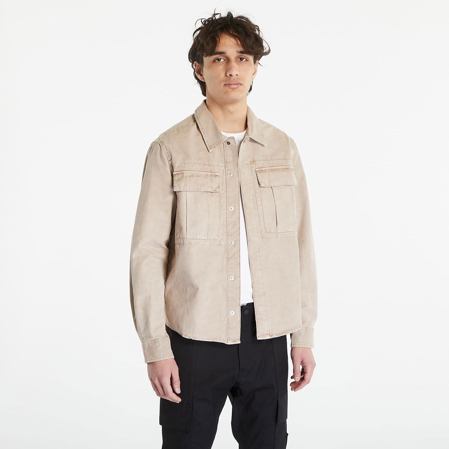 Bunda CALVIN KLEIN Mineral Dye Utility Casual Shirt Béžová | J30J322949 PE5, 0
