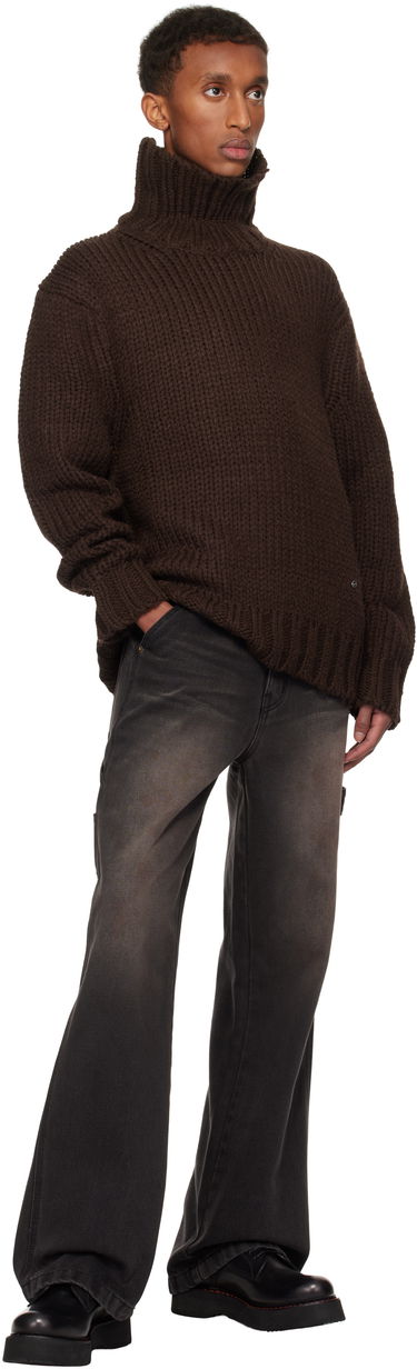 Sveter We11done We11done Chunky Turtleneck Sweater Hnedá | WD-KT3-24-651-U-BR, 3