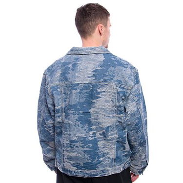 Bunda Karl Kani Karl Kani OG K Distress Camo Denim Jacket Modrá | KK-60710032, 5