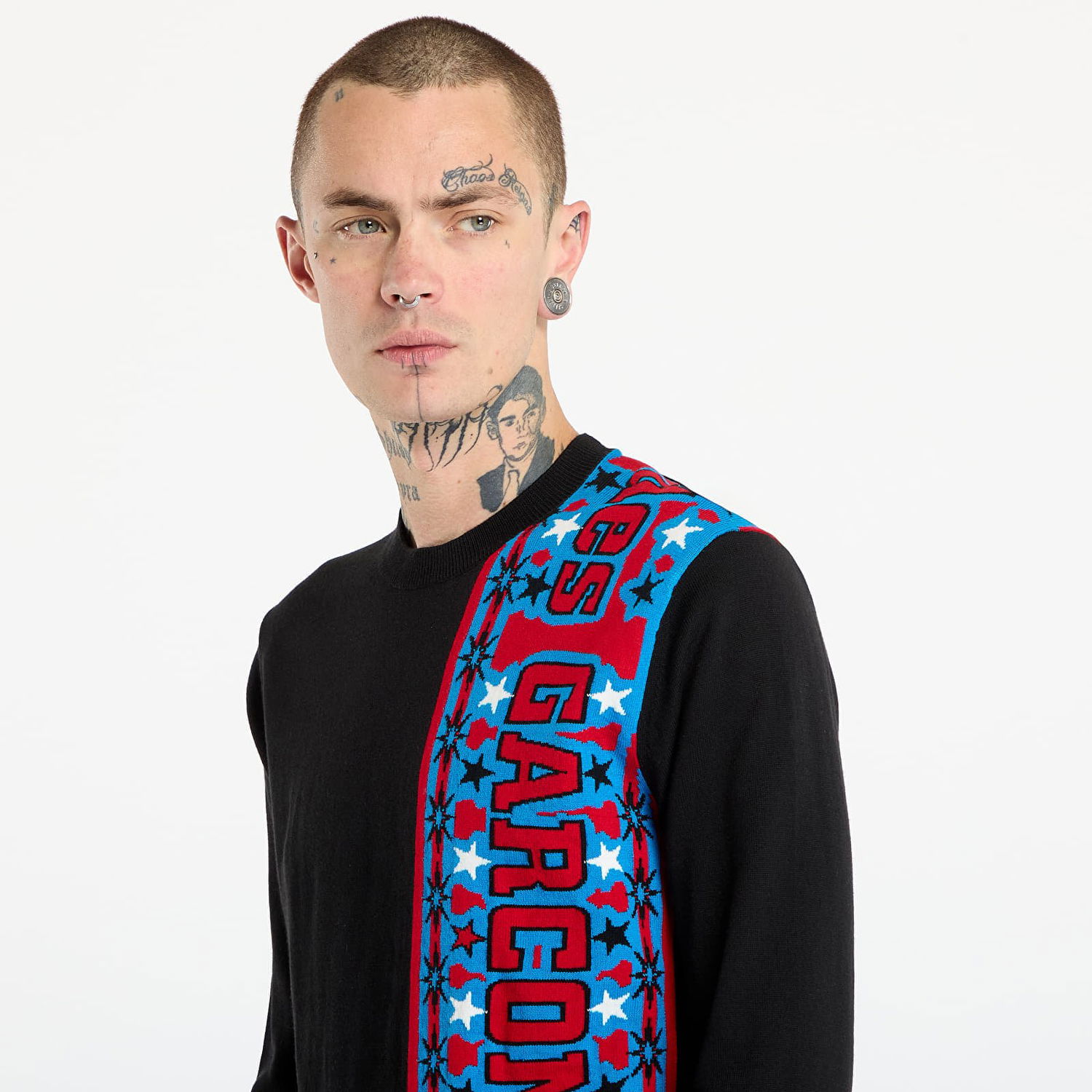 Sveter Comme des Garçons Comme des Garçons SHIRT Soccer Scarf Knitted Sweater Čierna | FP-N004-W25 Black, 1