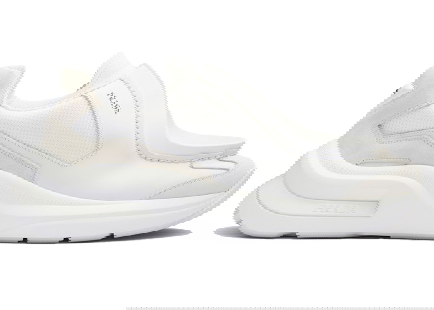 Tenisky a topánky Prada Brushed Leather Bike Fabric Suede "White" Biela | 2EG424_3C37_F0009, 0