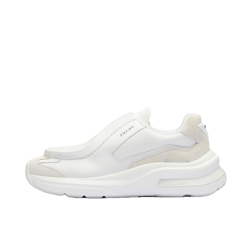 Tenisky a topánky Prada Brushed Leather Bike Fabric Suede "White" Biela | 2EG424_3C37_F0009