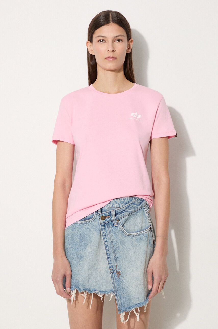 Tričko Alpha Industries T-Shirt Basic Logo Print Ružová | 196054.491, 0