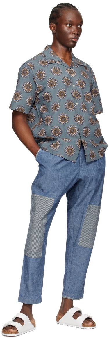 Košeľa Universal Works Universal Works Camp Print Shirt Modrá | P3061, 3