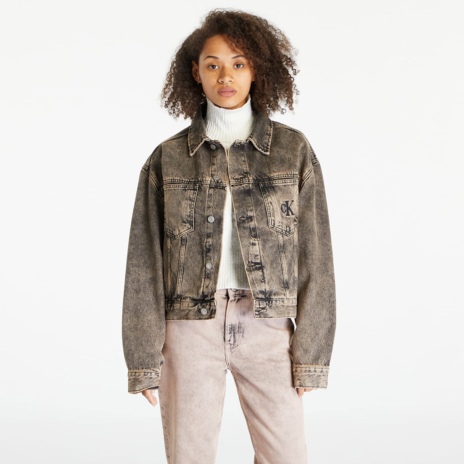 Bunda CALVIN KLEIN Boxy Denim Jacket Hnedá | J40J400330 1A4, 0