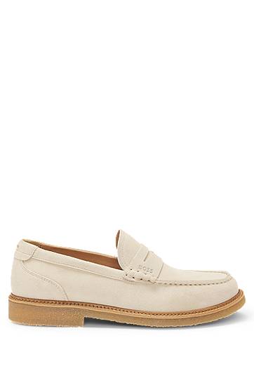 Doplnky BOSS Suede Moccasins with Crepe Outsole Béžová | 50541772, 1