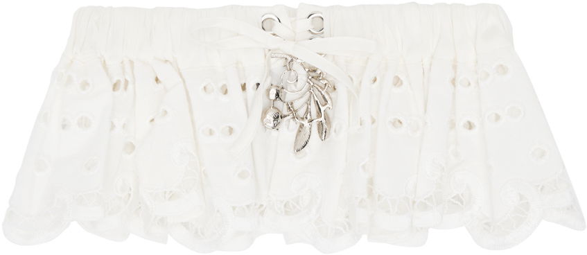 Opasok Chopova Lowena Exclusive Off-White Ruffled Garter Biela | W6340, 0