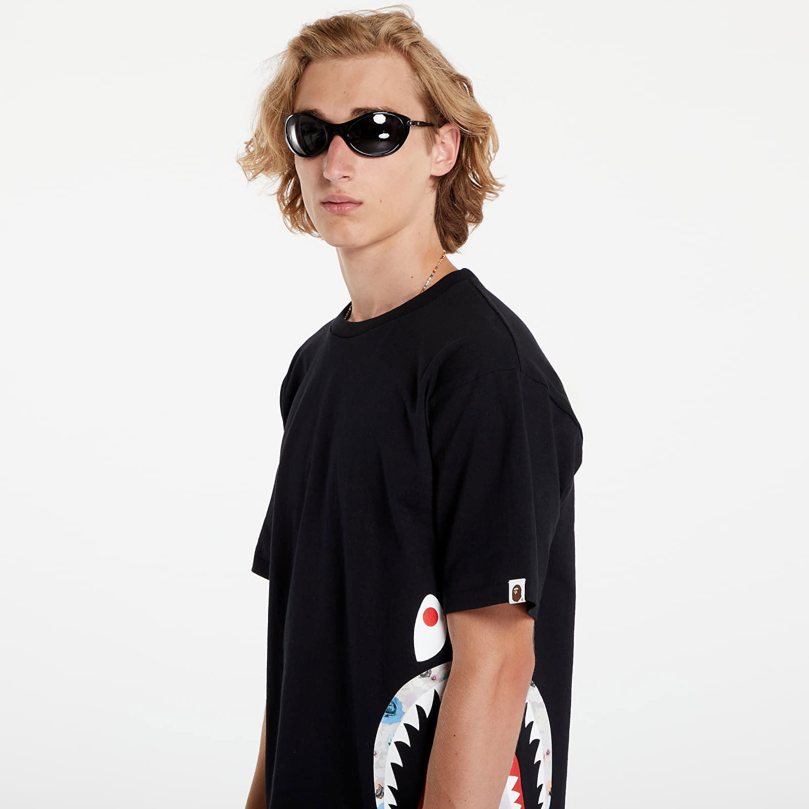 A BATHING APE Floral Camo Side Shark Tee