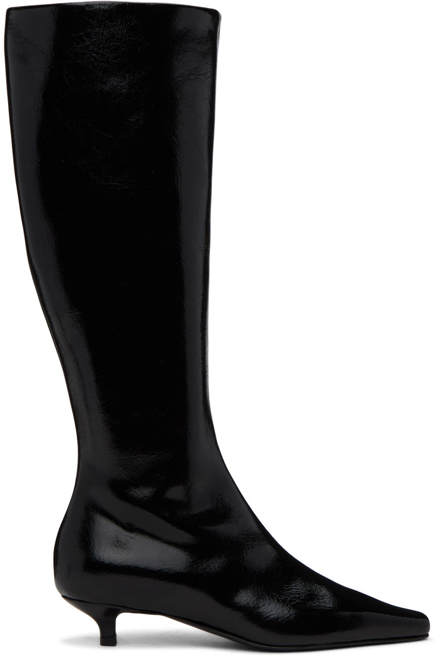Šaty TOTEME Totême 'The Slim' Kitten Heel Knee-High Boots Čierna | 241-WAS954-LE0046, 0