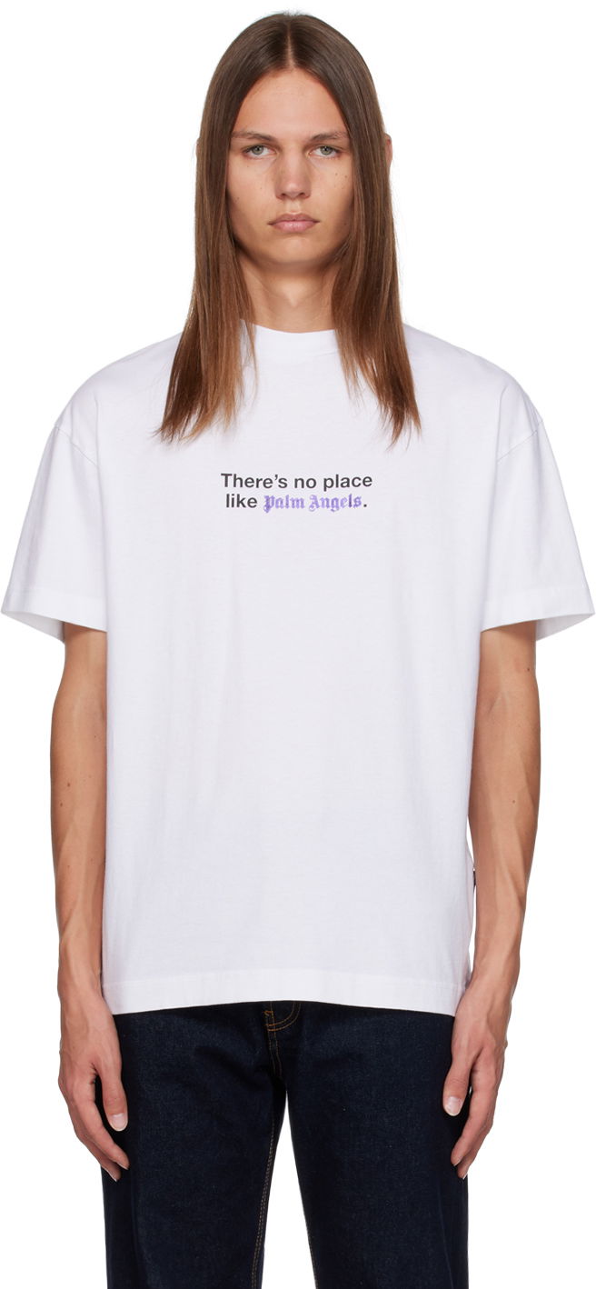 Tričko Palm Angels White 'No Place' Biela | PMAA001F23JER0030110, 0