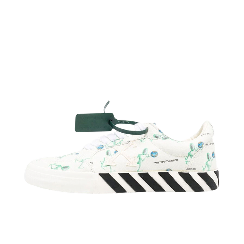 Tenisky a topánky Off-White Vulc Low Canvas Alien Logo Applique White Green Black Biela | OMIA085F22FAB0030155