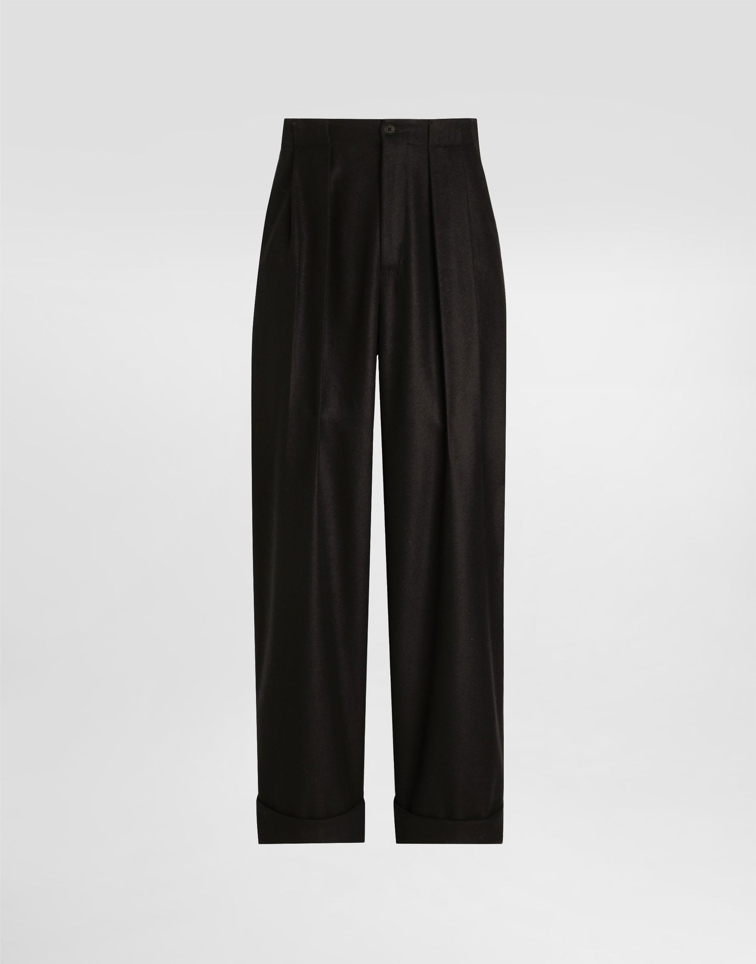 Nohavice Dolce & Gabbana Dolce & Gabbana Wool Pleated Cuffed Trousers 52 Čierna | GP16HTHU2A8N0000, 0