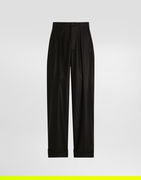 Dolce & Gabbana Wool Pleated Cuffed Trousers 52