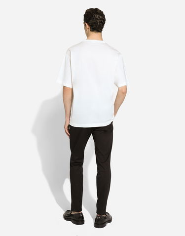 Tričko Dolce & Gabbana Embroidered Logo Cotton T-Shirt Biela | G8PN9ZG7NYEW0111, 2