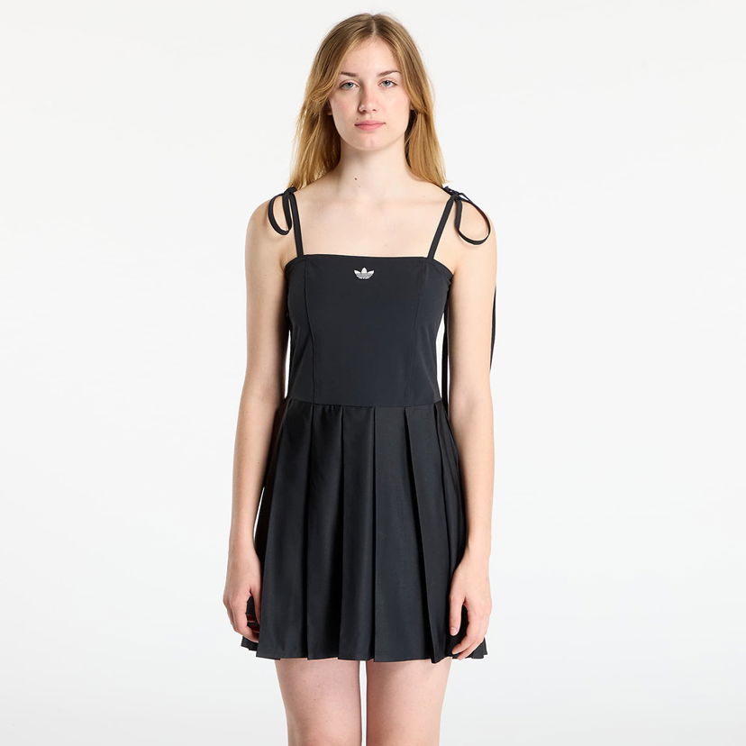Šaty adidas Originals Ribbon Pleated Mini Dress Čierna | JW0115
