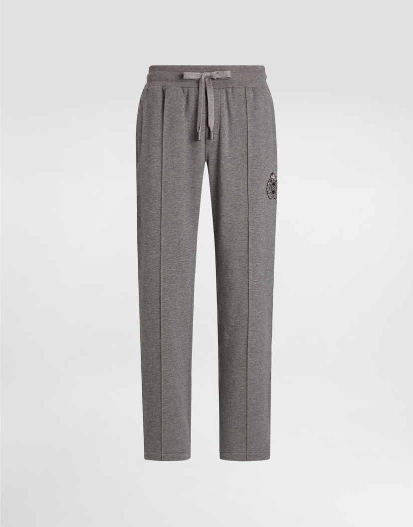 Tepláky Dolce & Gabbana Dolce & Gabbana Jersey Joggers With Patch Šedá | GP0M5ZG7PJ7S8291