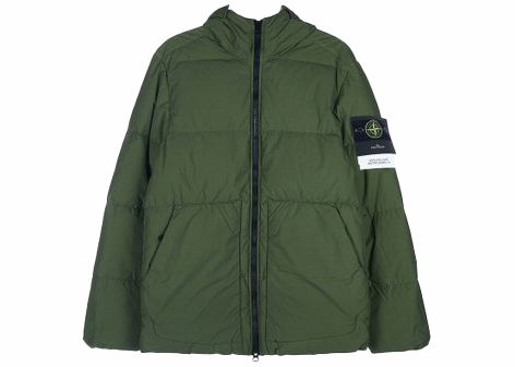 Prešívaná bunda Stone Island Designer Garment Dyed Crinkled Jacket Zelené | 791540623 V0058
