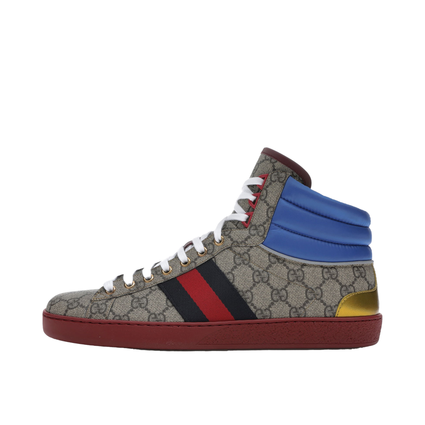 Tenisky a topánky Gucci Ace GG High Top 'Beige Ebony' Rôznofarebný | _555144 92T20 9794