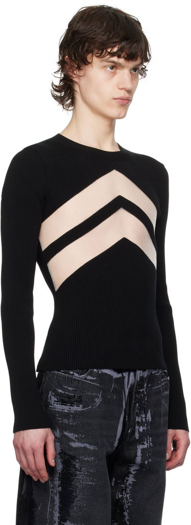 Sveter Jean Paul Gaultier Jean Paul Gaultier 'The Chevrons' Fitted Sweater Čierna | 25/33-F-TO265-M085-00, 1