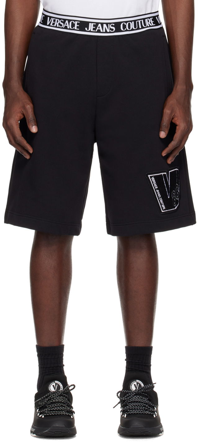 Šortky Versace Couture Black V-Patch Shorts Čierna | E76GADG04_ECF01G, 0