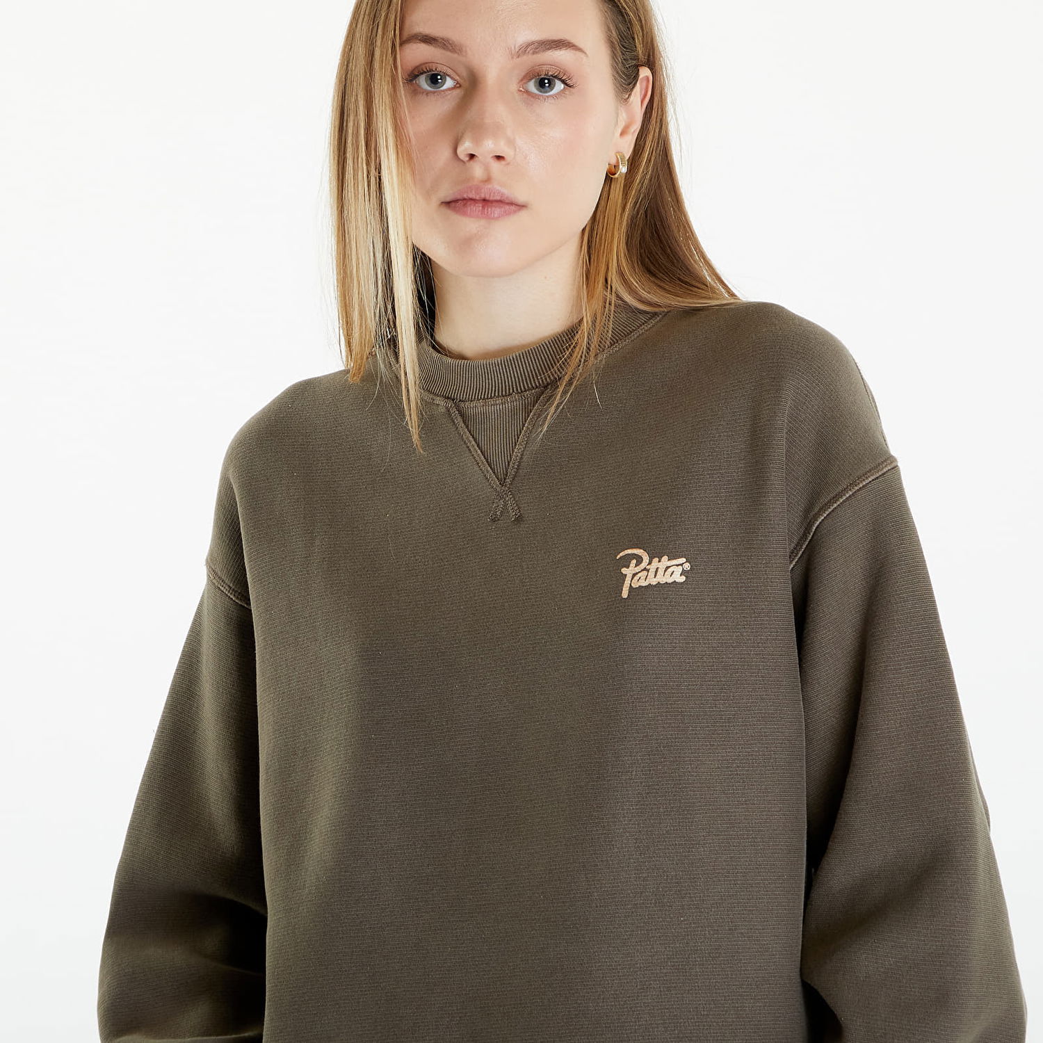 Mikina Patta Classic Washed Crewneck Sweatshirt UNISEX Hnedá | POC-SS24-2050-315-0208-063, 1