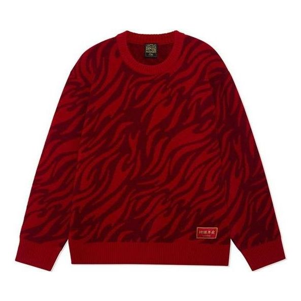 Sveter Li-Ning Tiger Print Crew Neck Sweater Červená | AMBS031-3, 0