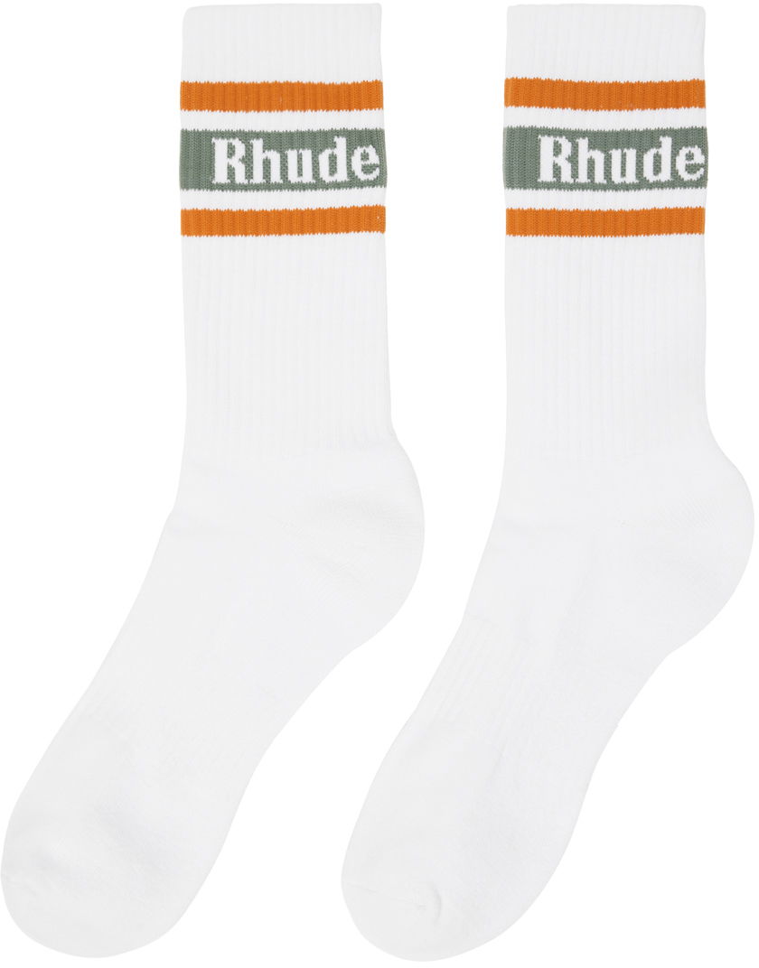 Ponožky Rhude Rhude Stripe Logo Socks Biela | RHPS24SO12830562, 1