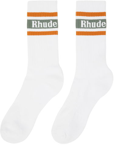 Ponožky Rhude Rhude Stripe Logo Socks Biela | RHPS24SO12830562, 1