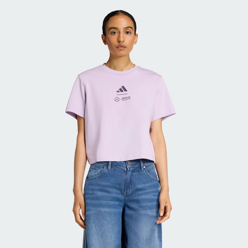 Crop Top adidas Performance Cropped T-Shirt MERCEDES - AMG PETRONAS FORMULA ONE TEAM Fialová | JX8816