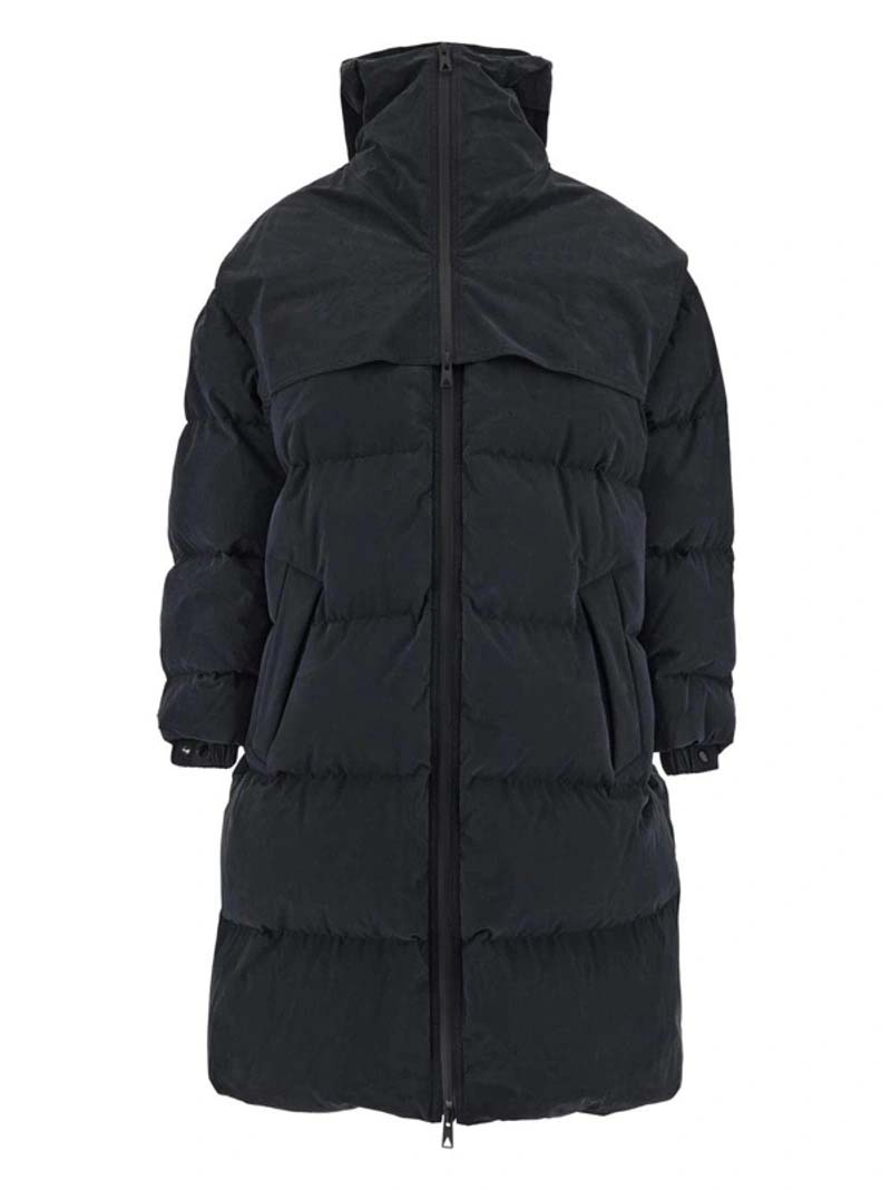 Prešívaná bunda Bottega Veneta Long Puffer Jacket Čierna | 669353VKH501000