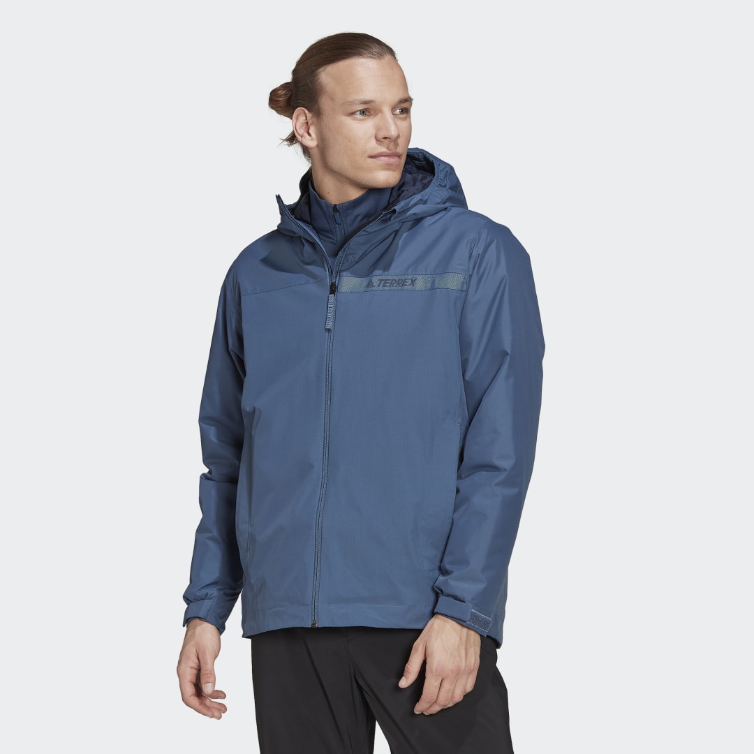 Bunda adidas Originals Terrex Multi RAIN.RDY Primegreen Insulated 2L Rain Jacket Navy | HI1599, 0