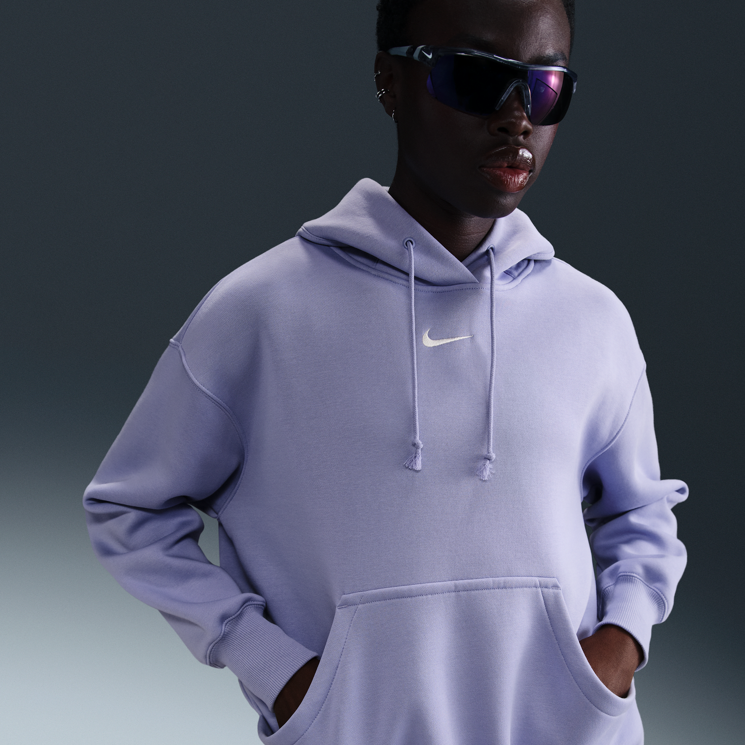Mikina Nike Nike Sportswear Phoenix Fleece Hoodie Fialová | DQ5860-533, 1