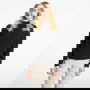 Grid Hood Ribbed Mock Neck Top