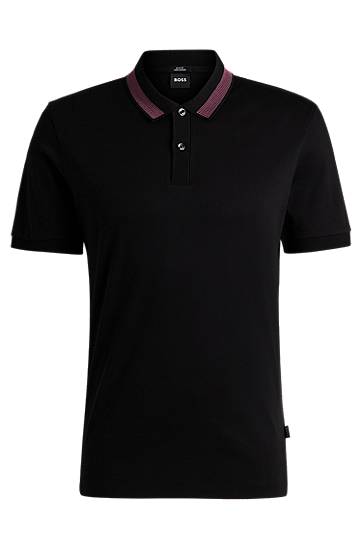 Polo tričko BOSS BOSS Slim Fit Polo Shirt with Collar Stripe Čierna | 50531791, 0
