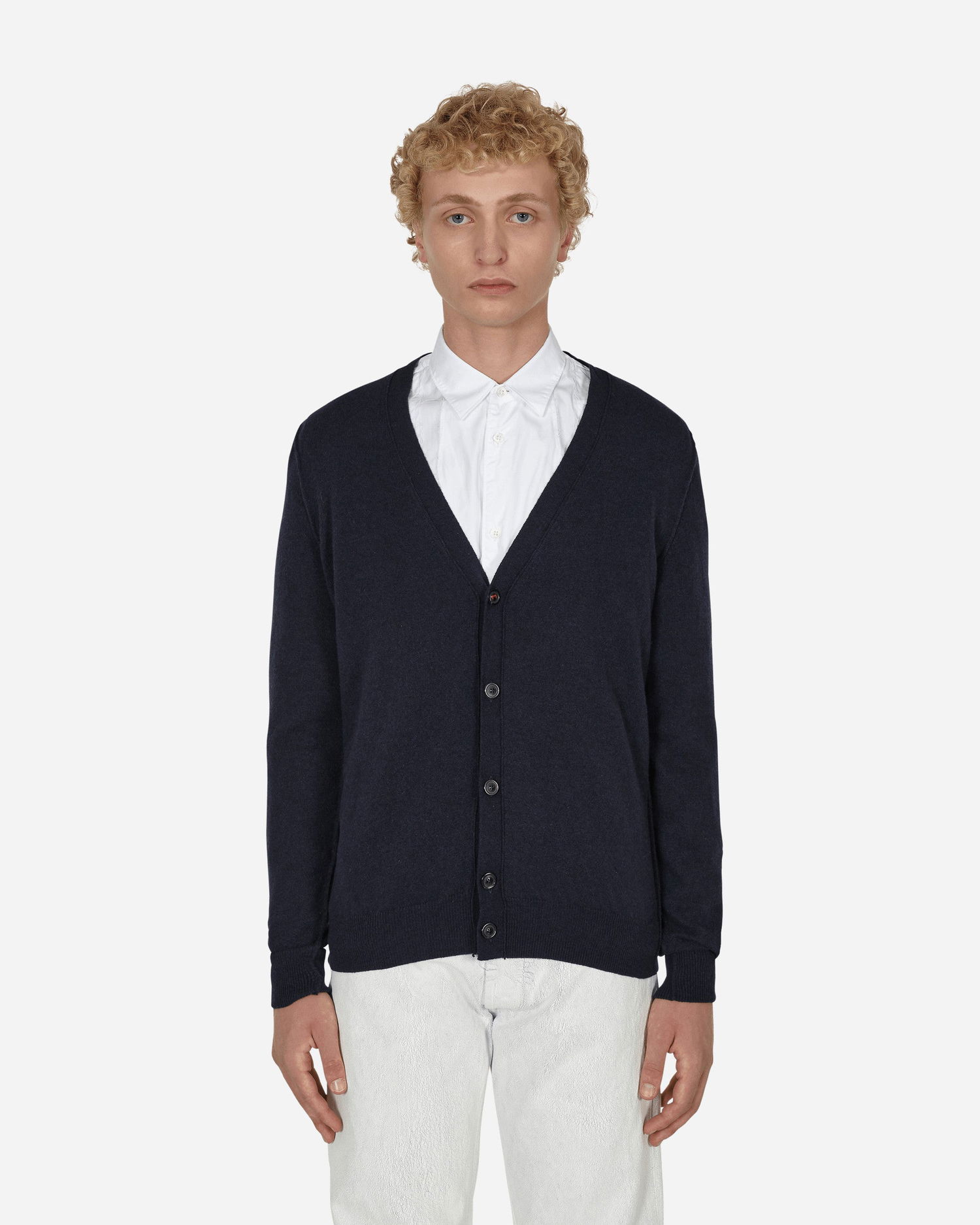 Sveter Maison Margiela Cashmere Cardigan Navy | SI1HA0011 511, 1