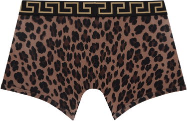 Boxerky Versace Underwear Brown Leopard Greca Border Long Boxer Briefs Hnedá | AU10028_1A12311, 1